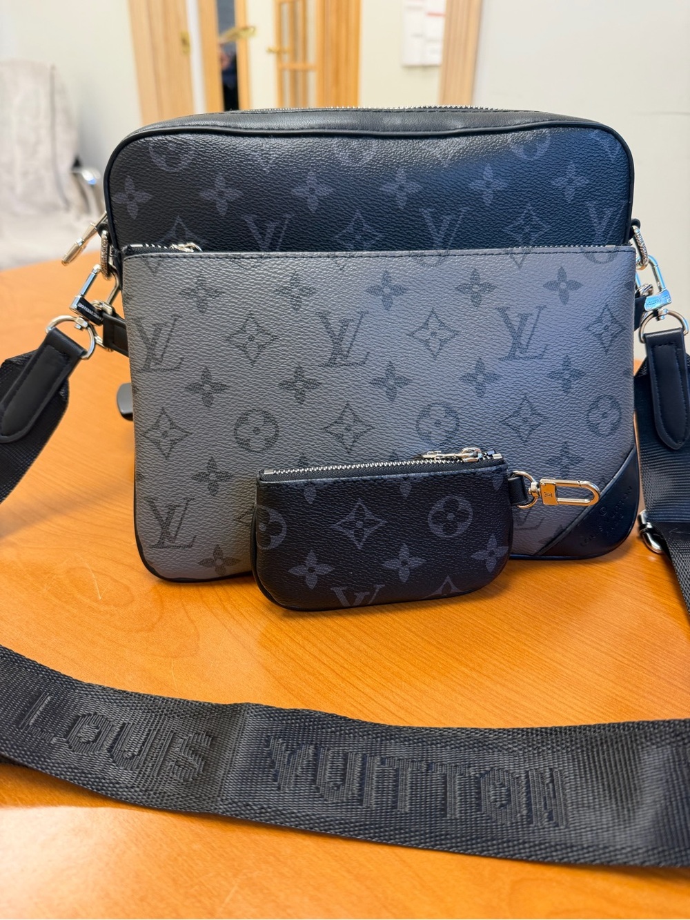 Unbranded LV Monogram Eclipse 3 pc Bag in Black/Grey